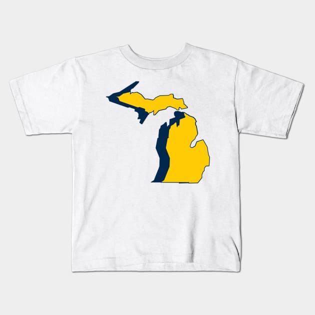 University of Michigan Wolverines - MI Maize & Blue Kids T-Shirt by CoolMomBiz